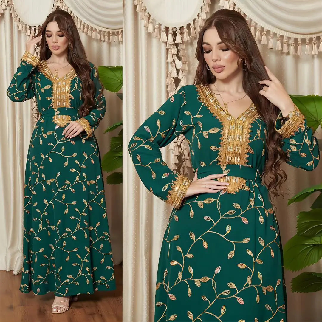 Dubai Style Embroidered Dinner Robe
