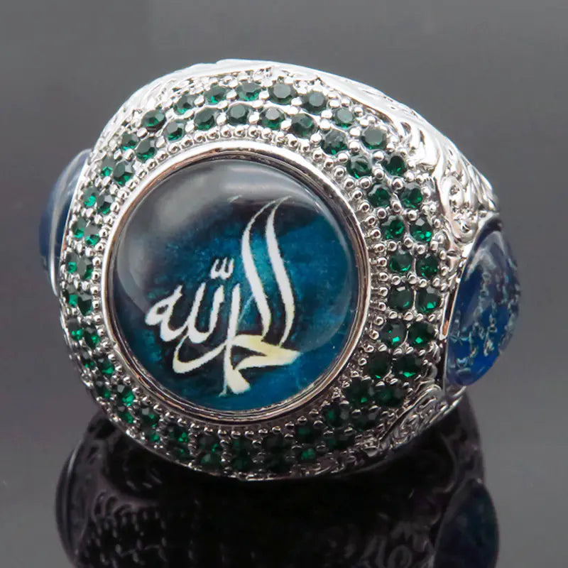 Men's Opulent Arabic Gemstone Ring