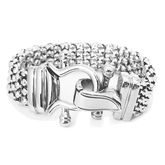 DEAROK Popcorn Chain Stainless Bracelet for Women