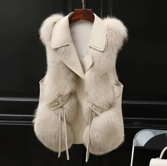 Chic Faux Fur Patchwork Vest