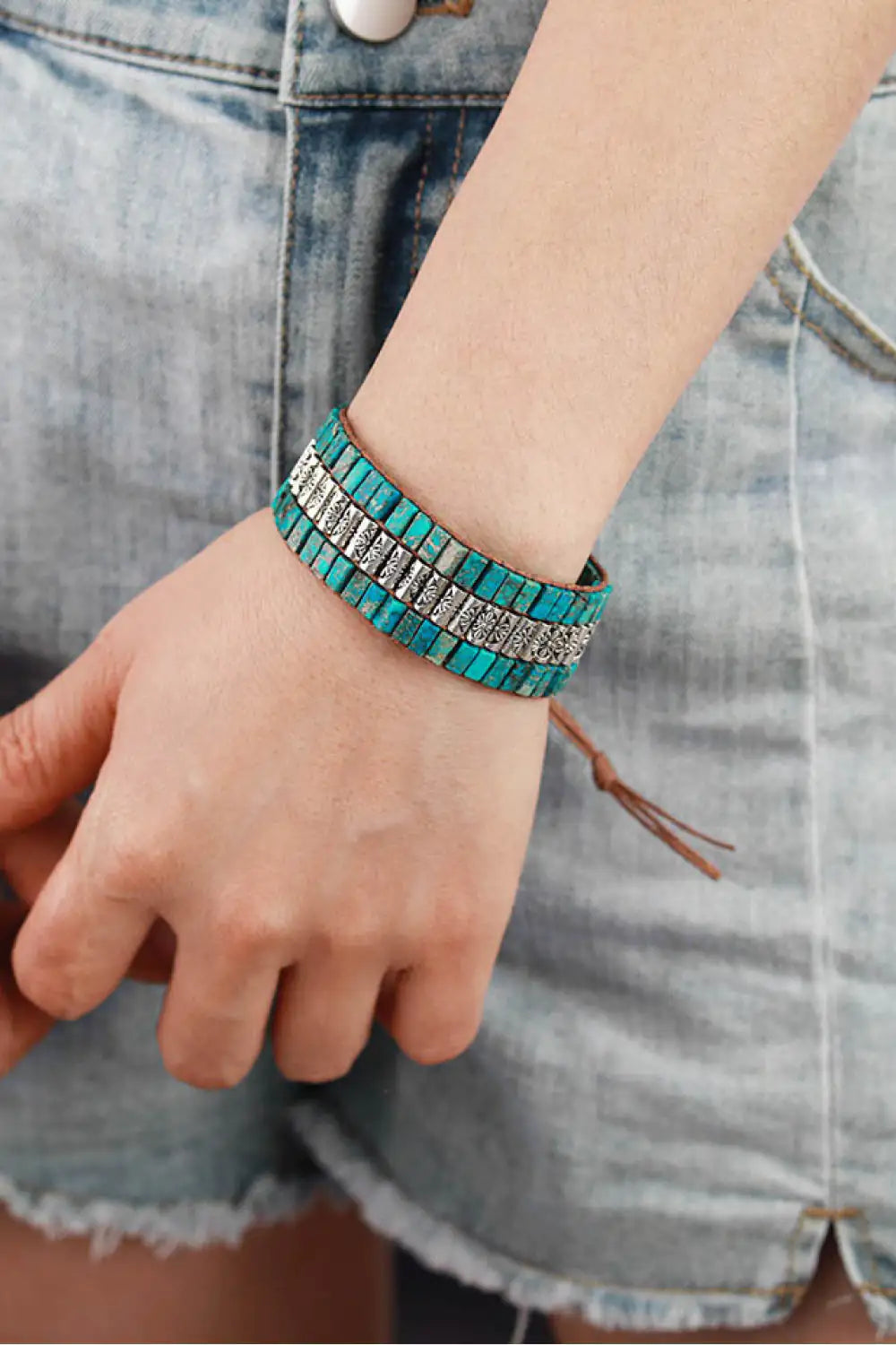 Artisan Triple-Tier Stone Bracelet