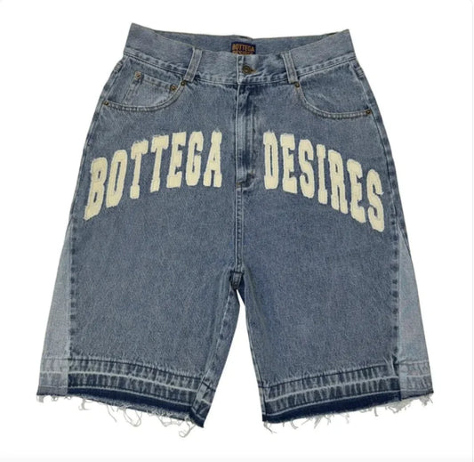 Vintage Alphabet Denim Shorts for Men