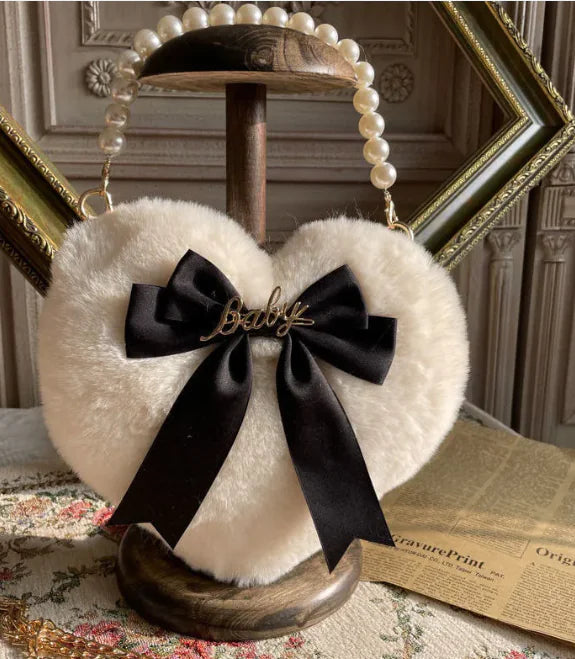 Chic Heartfelt Plush Bag
