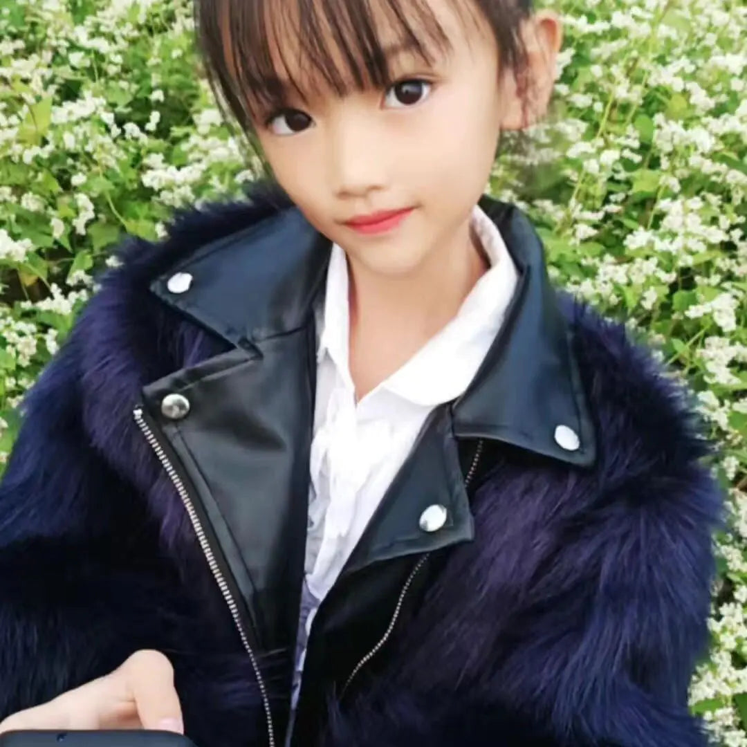 Kids' Luxe Faux Fox Jacket - Military Green