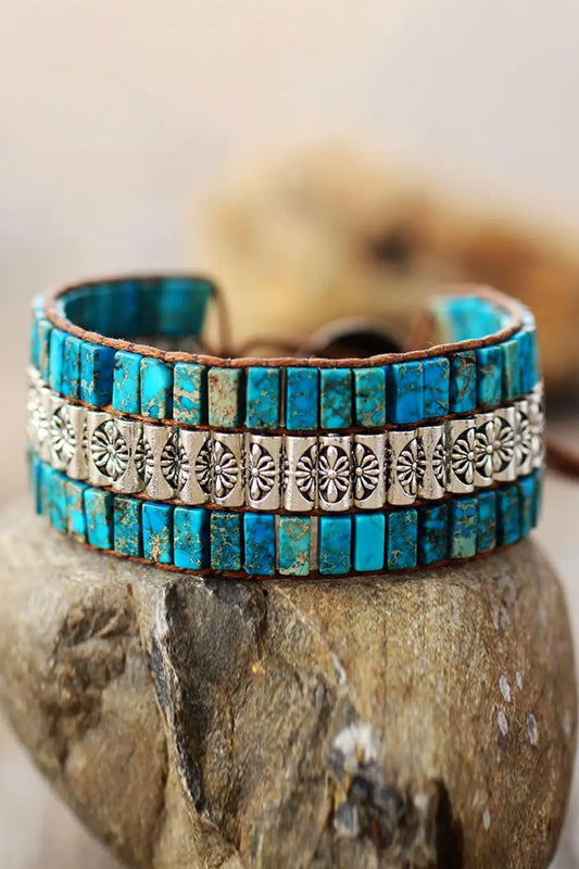Artisan Triple-Tier Stone Bracelet