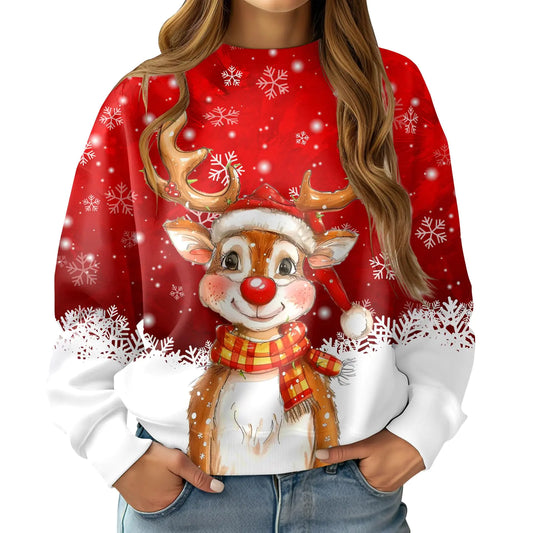 ZenGents Reindeer Xmas Sweater for Women