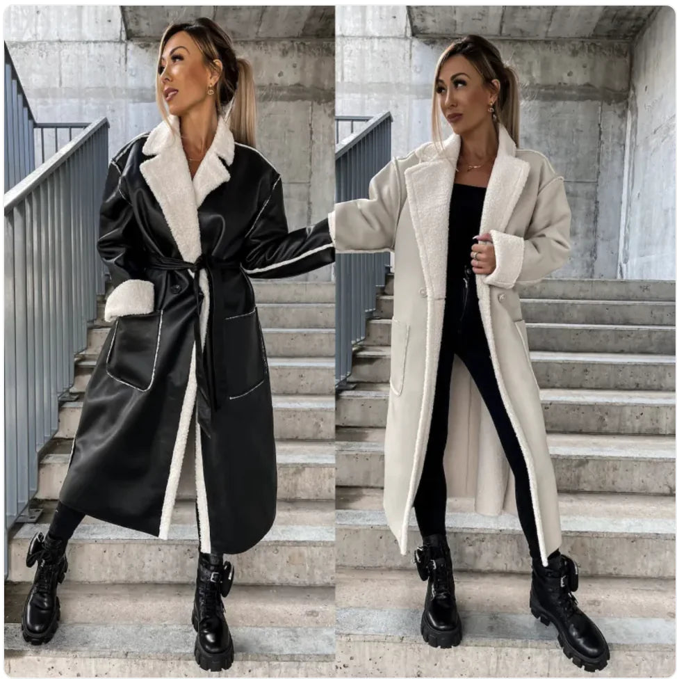 Seasonal Thick Leather Overcoat