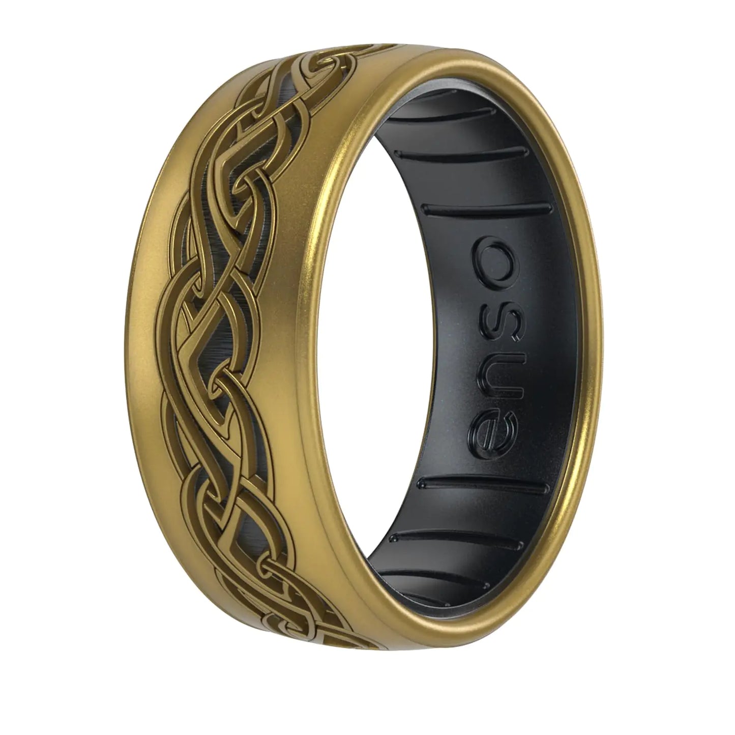 Enso Elven Weave Rings - DualTone Silicone - Gold/Black - Size 11
