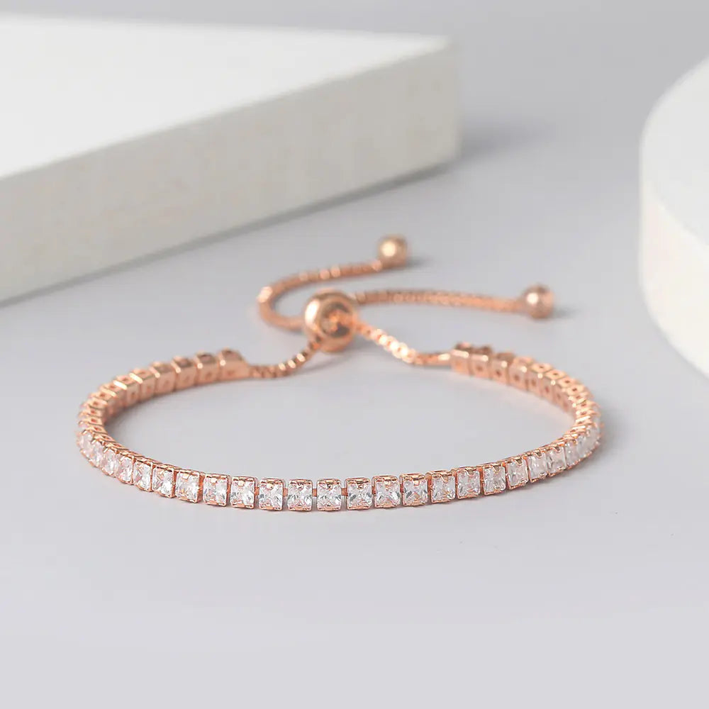 Elegant Women's Diamond Line Bracelet