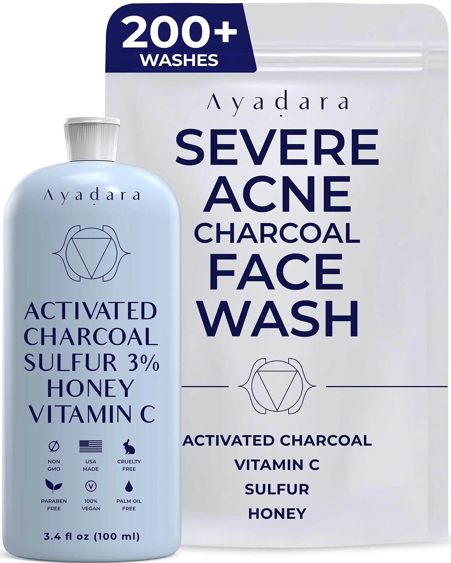 AYADARA Daily Charcoal Acne Cleanser 3.4 oz