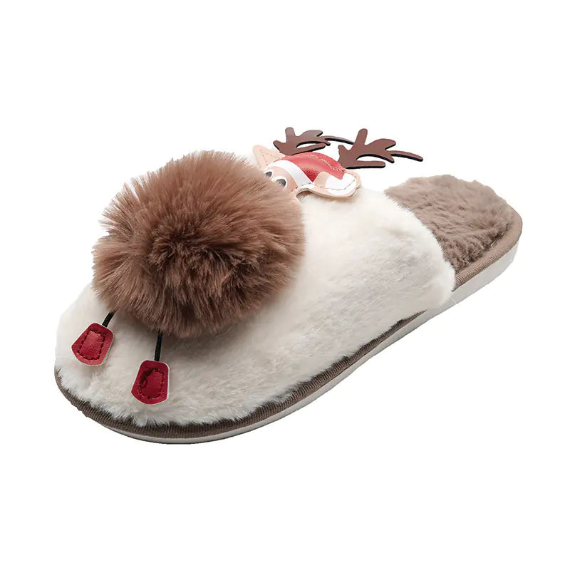 Chic Plush Cartoon Slippers for Women