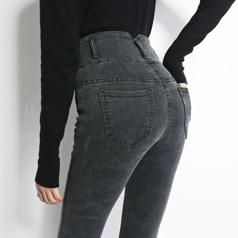 Chic High-Rise Art Jeans