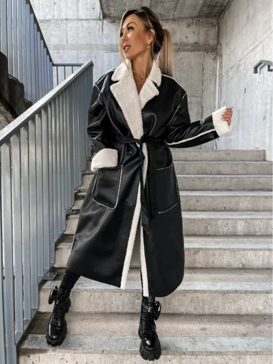 Seasonal Thick Leather Overcoat