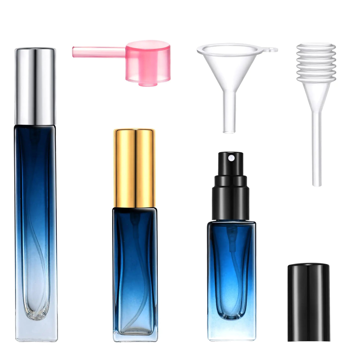 Yikimyfo Atomizer Sprayer for Perfume 3 Pack(5ml+9ml+10ml) Travel Perfume Bottle Refillable Fine Mist Glass Perfume Spray Bottles Leak-proof Cologne Bottles Empty Perfume Atomizer