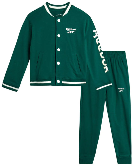 Reebok Toddler Varsity Jacket & Joggers Set - Pine Green