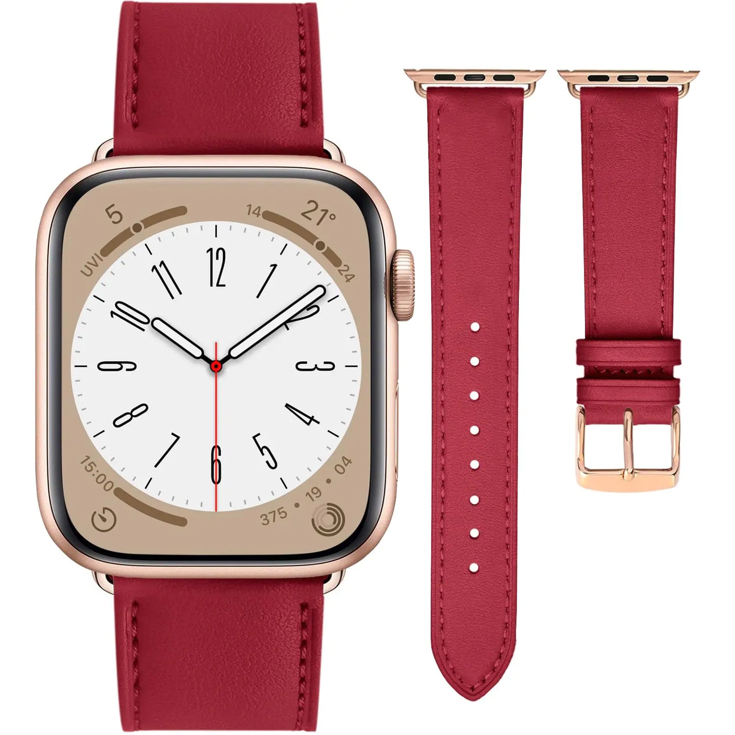 LuxRed Leather Strap for Apple Watch
