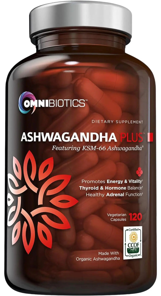 Organic KSM-66 Ashwagandha Capsules - 120 Count for Stress Relief