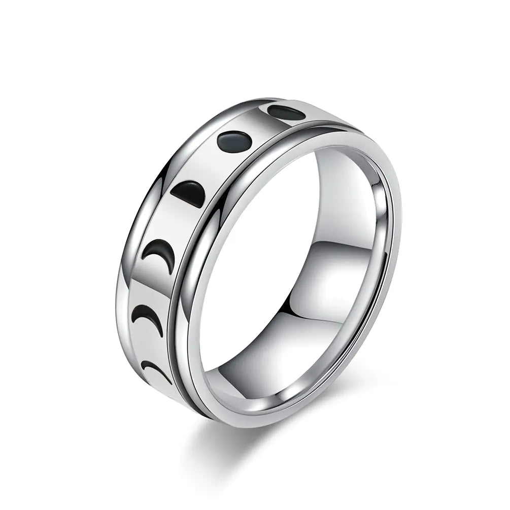 Rotatable Titanium Steel Ring for Anxiety Relief