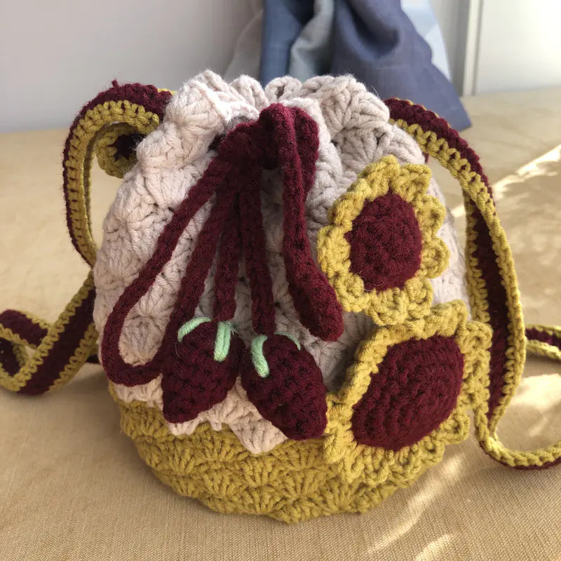 Handmade Woolen Drawstring Bag