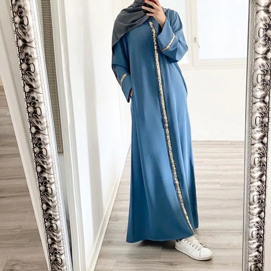 Elegant Sequined Muslim Robe