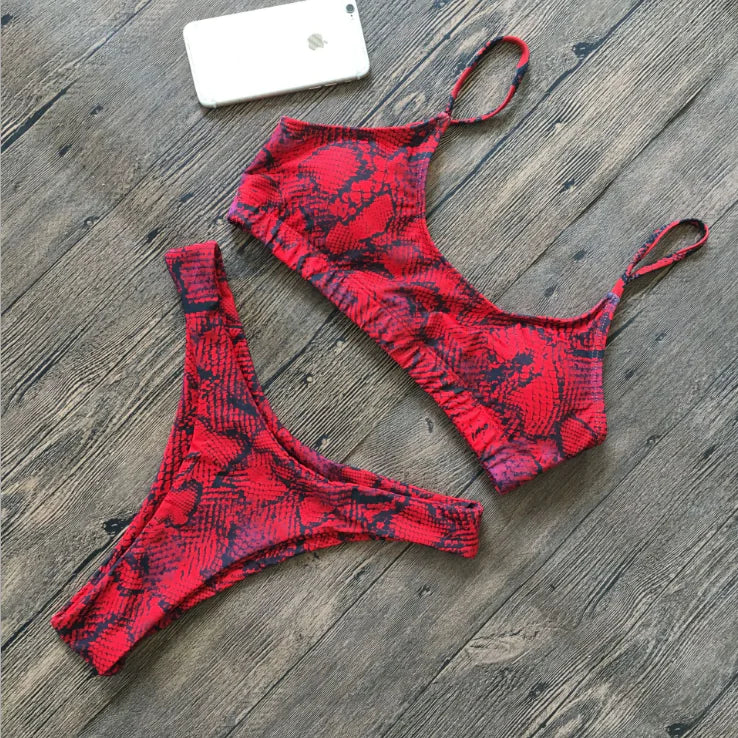 Chic Leopard Print Padded Bikini Set