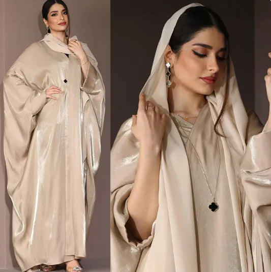 Chic Muslim Satin Gown for Women