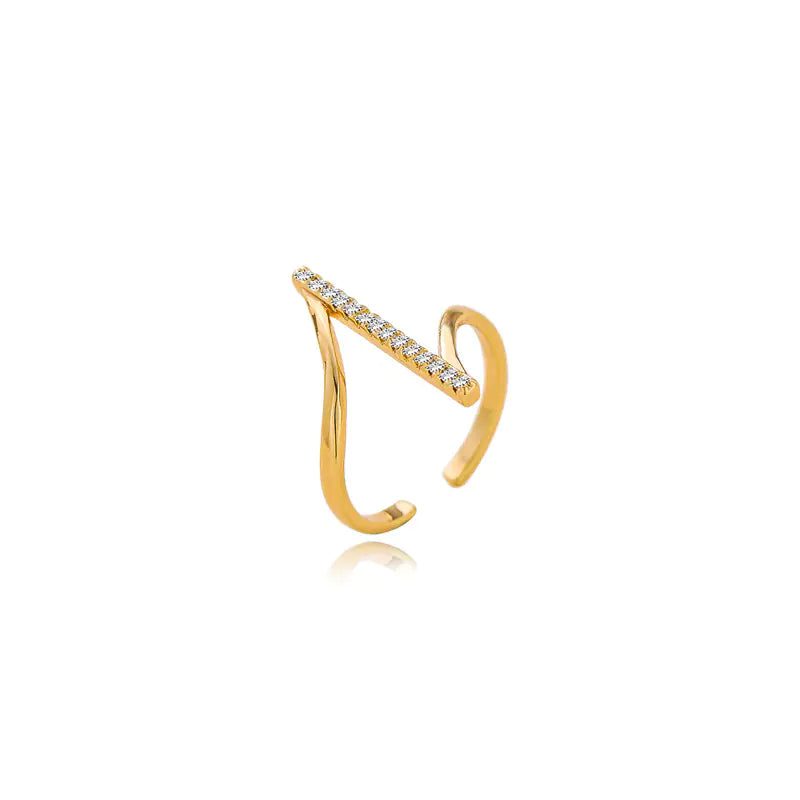 Elegant Adjustable Zircon Flower Ring