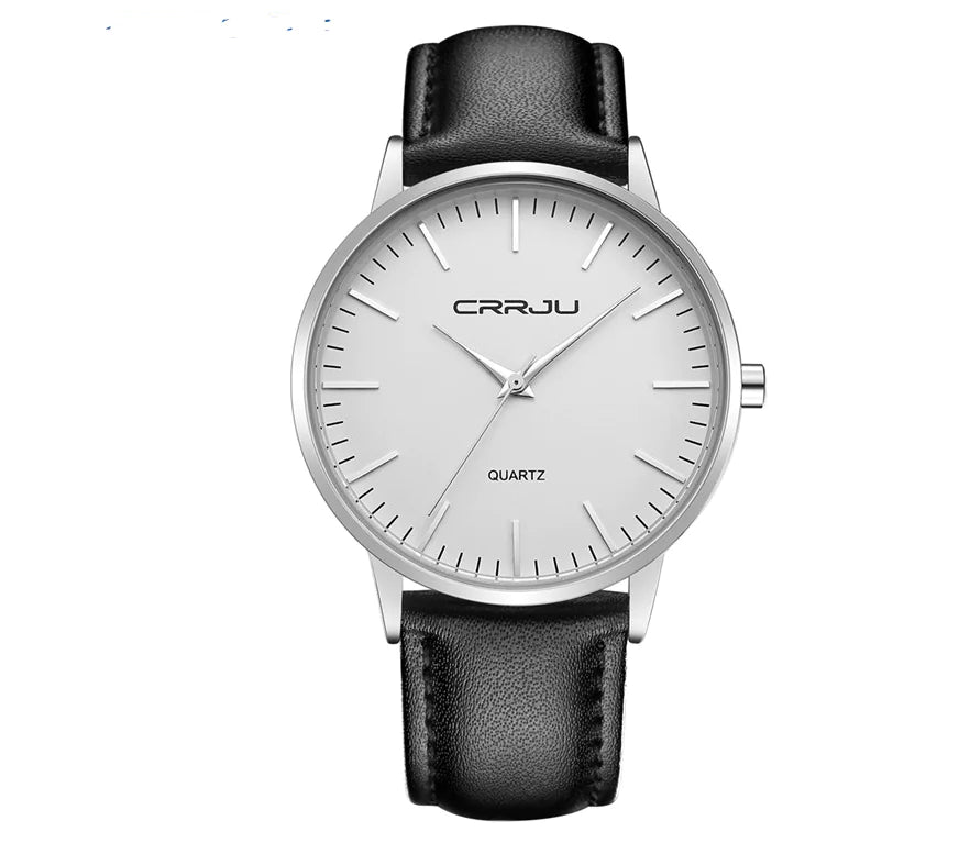 Men's Sleek Leather Strap Watch - Modern Look
