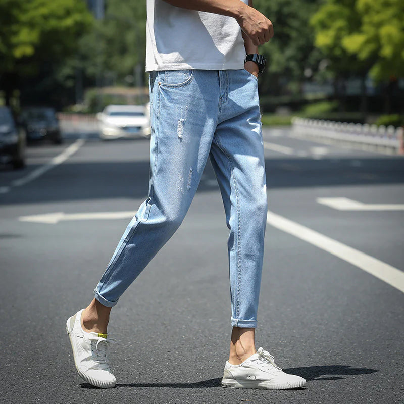 Men's Stylish Cropped Denim Trousers