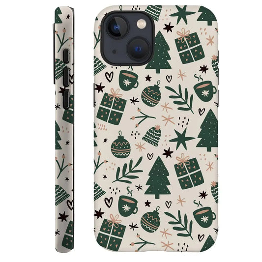 Generic Compatible with for iPhone 13Christmas Winter Teal Blue Phone Case for Girl Women Boy MenScratch Resistant Shockproof Cover Case for iPhone 13