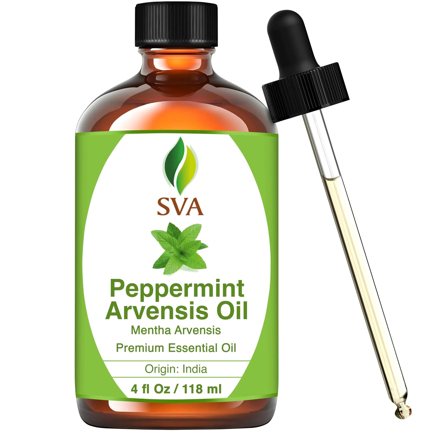 Pure Peppermint Aromatherapy Oil - 4 Oz with Dropper