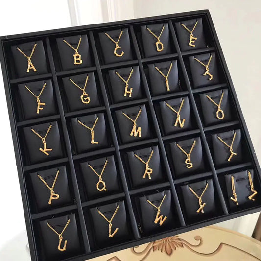 Alphabet Charm Gold Necklace