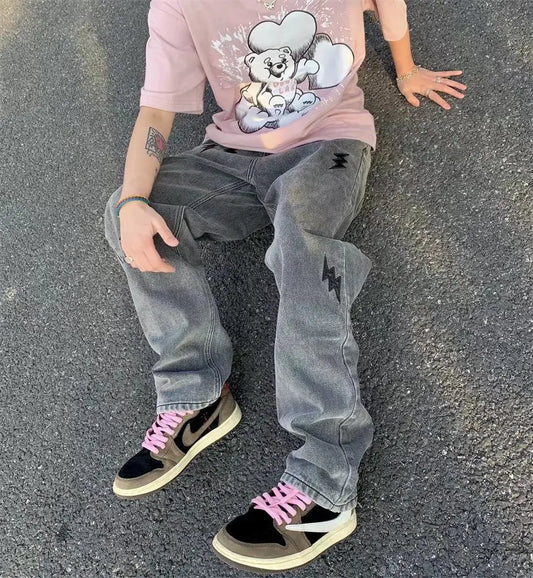 Urban Lightning Embroidered Men's Jeans