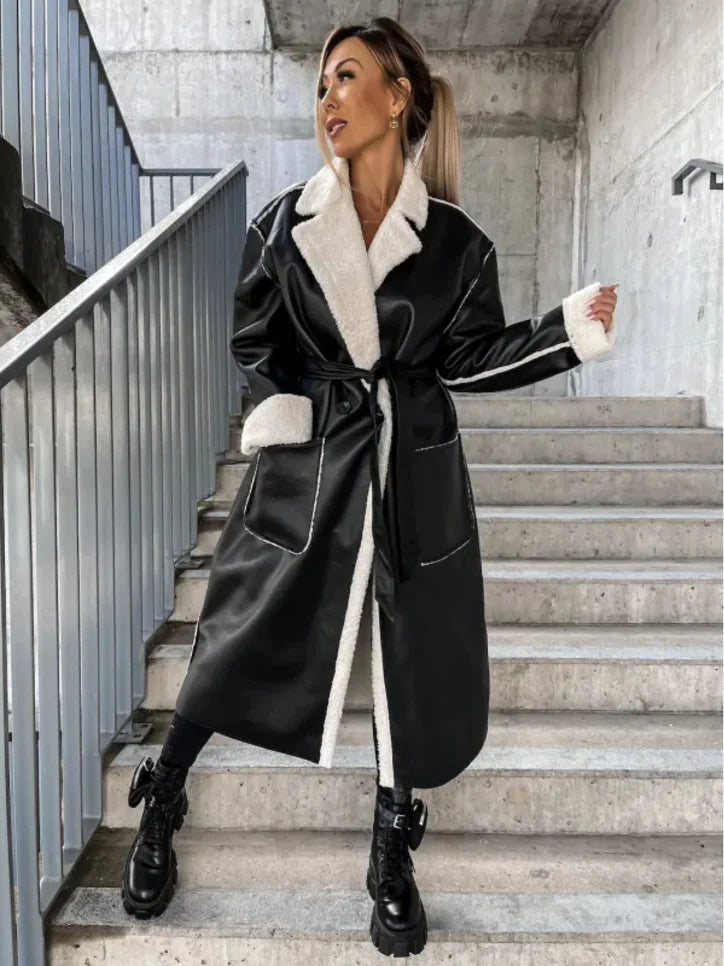 Seasonal Thick Leather Overcoat
