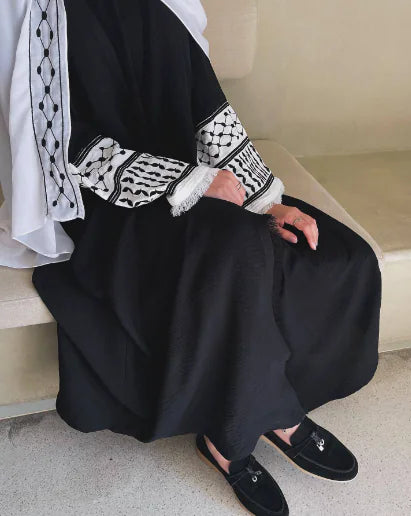 Elegant Embroidered Oversized Abaya with Tassels