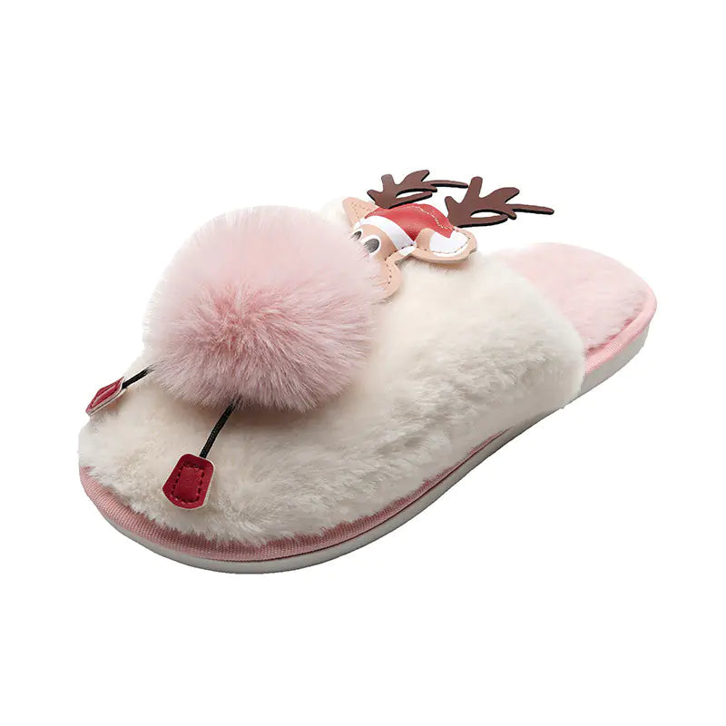 Chic Plush Cartoon Slippers for Women