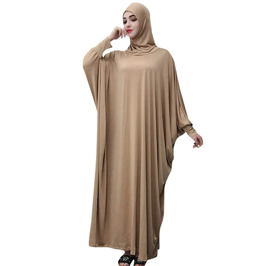 Women's Full-Length Prayer Abaya Dress with Hijab