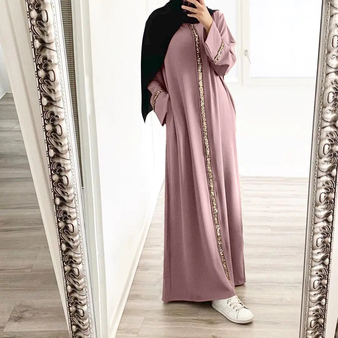 Elegant Sequined Muslim Robe