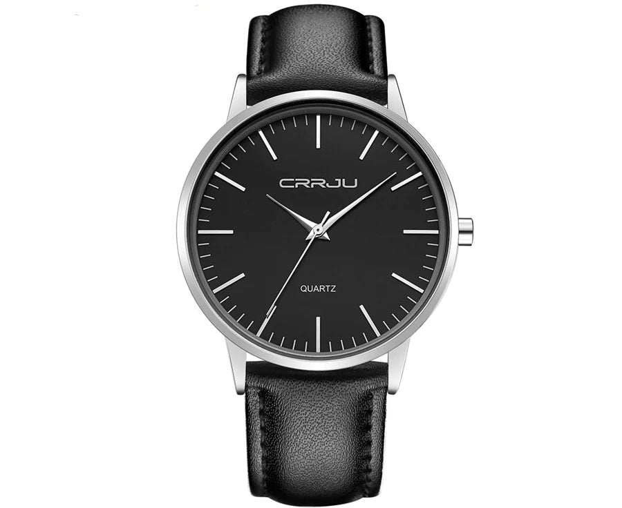 Men's Sleek Leather Strap Watch - Modern Look