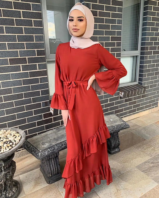 Elegant Muslim Girl's Long Dress - Traditional Arabic Style