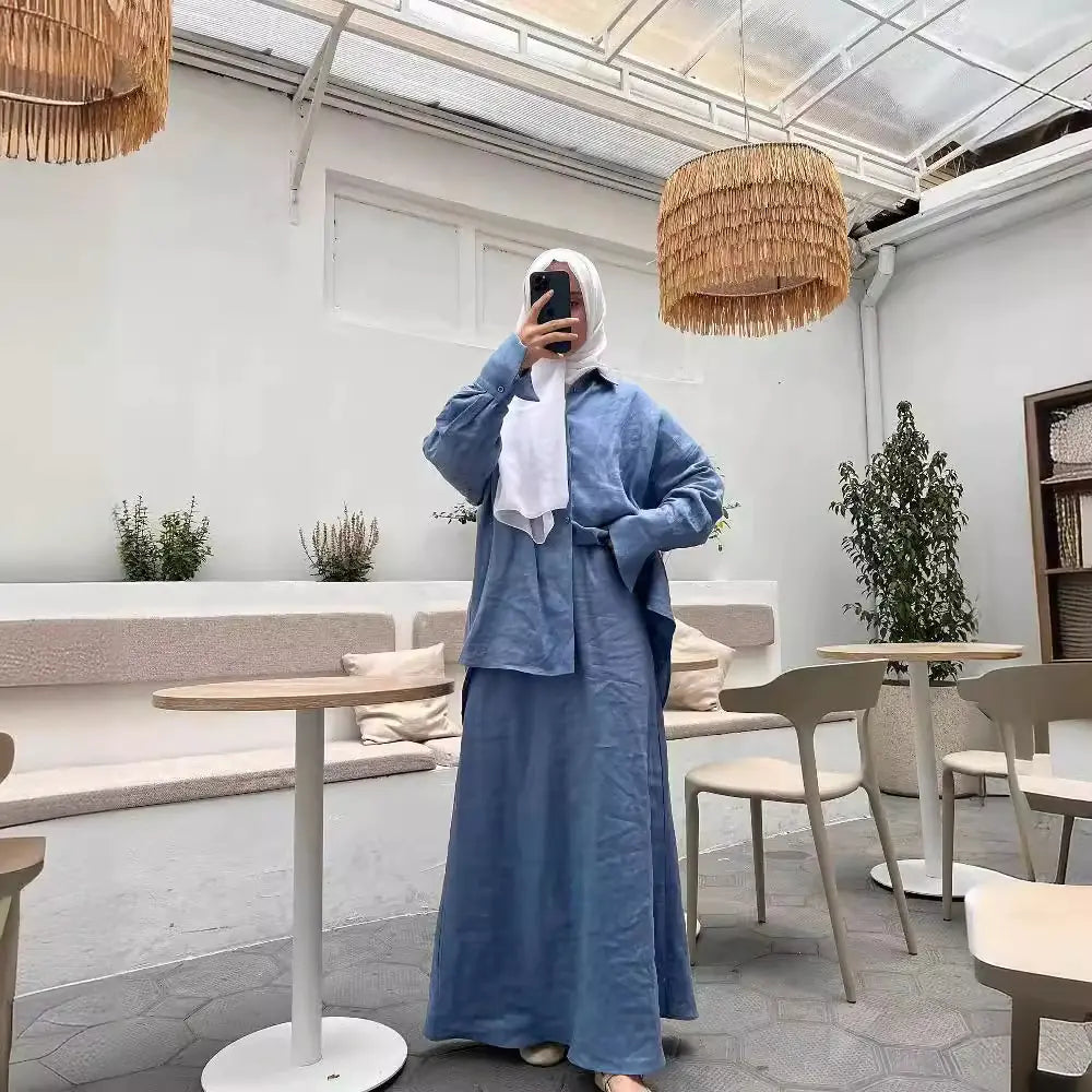 Modest Long Sleeve Skirt and Shirt Set