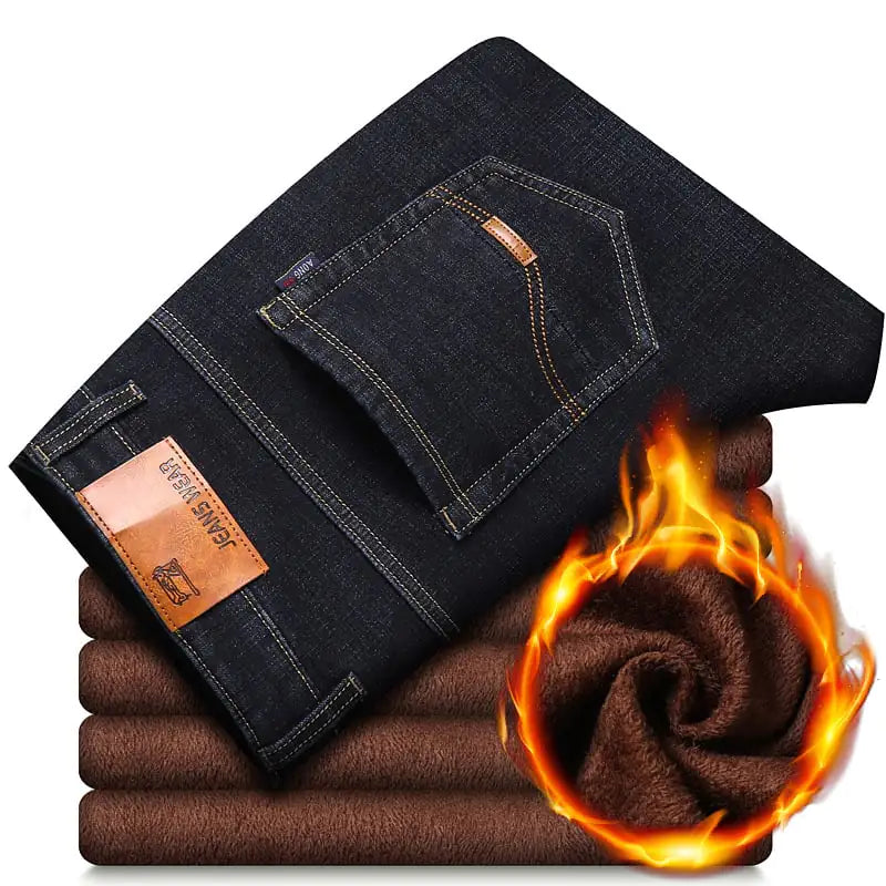 Velvet-Lined Men's Leisure Jeans
