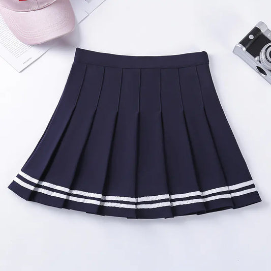 Chic Striped Elastic A-Line Skirt