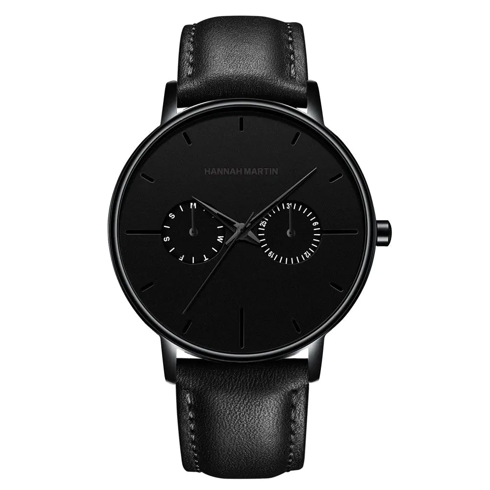 Classic Leather-Crafted Timepiece - Modern Appeal
