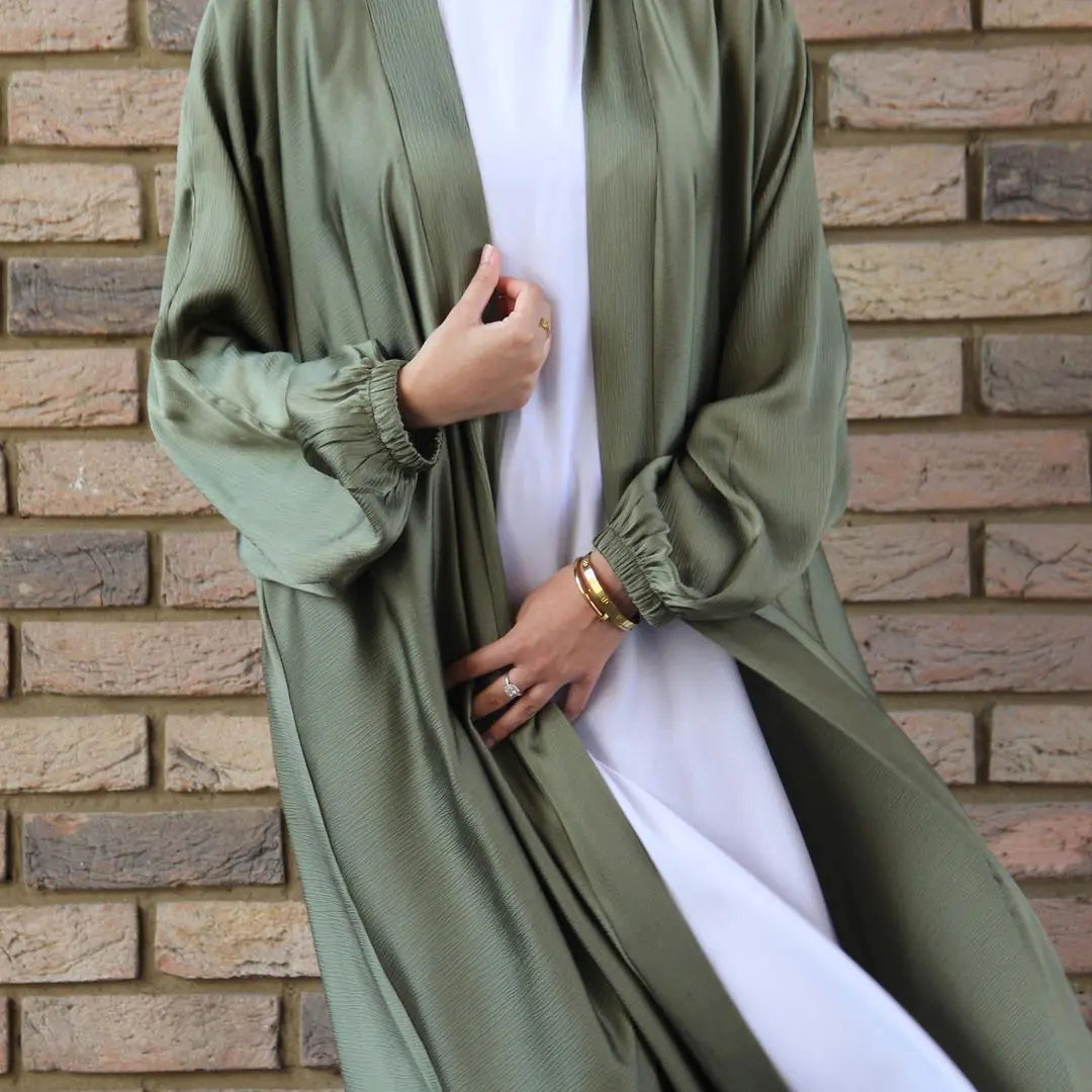 Dubai Bubble Satin Elegant Cardigan