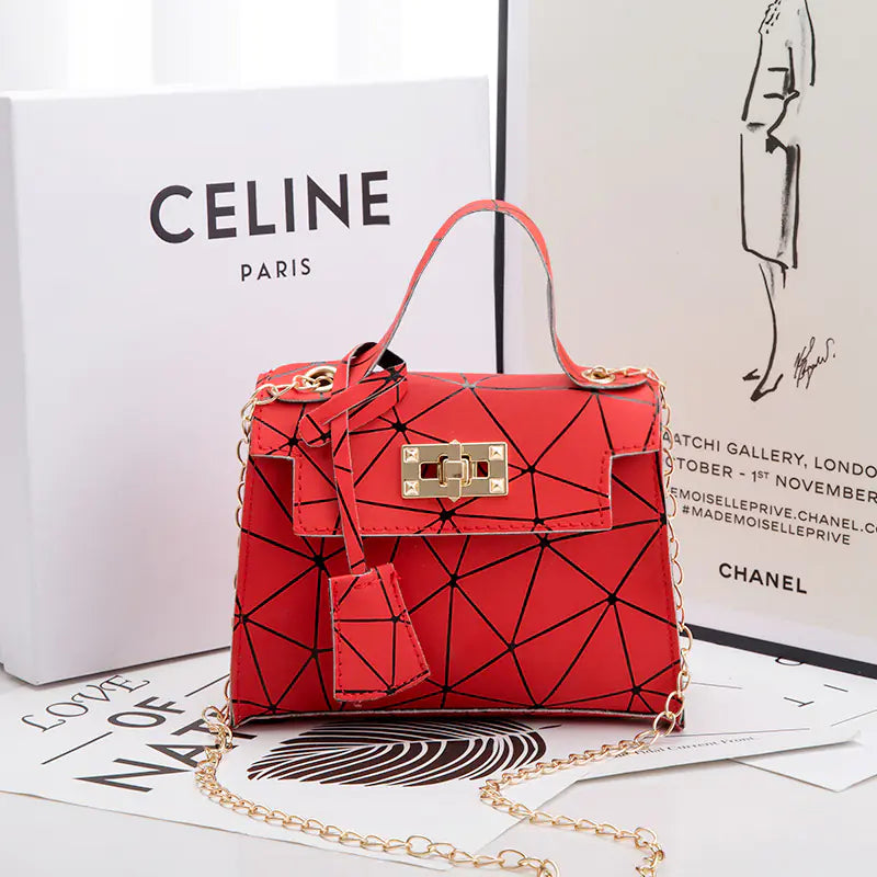 New Leather Stitching Kelly Small Square Hand Bag