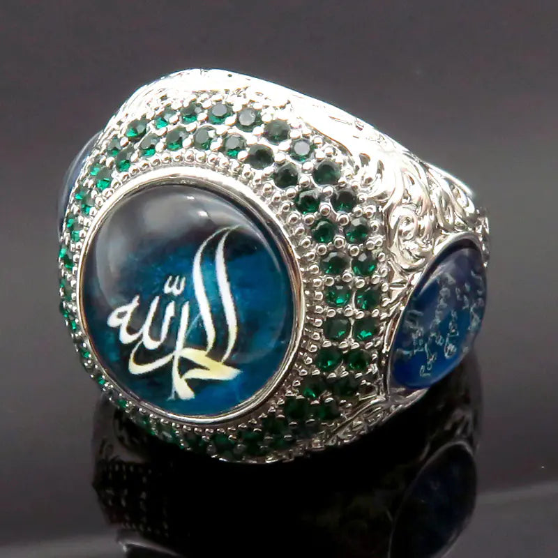 Men's Opulent Arabic Gemstone Ring
