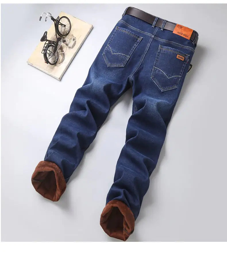 Velvet-Lined Men's Leisure Jeans
