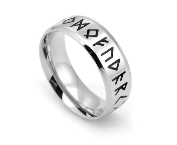 Titanium Steel Monogram Ring