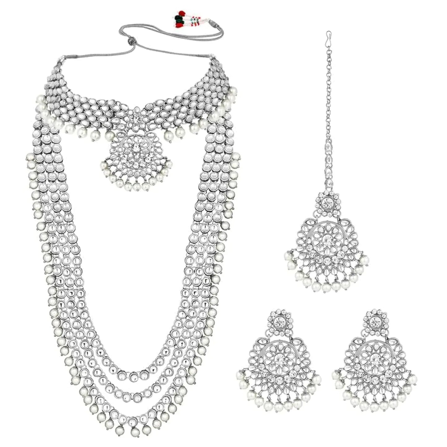 Aheli Deluxe Bridal Choker and Earrings Set with Maang Tikka